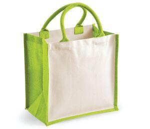 Westford Mill WM421 - Printers' midi jute bag Apple Green