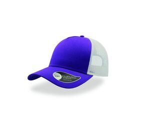 Atlantis AT085 - 5 Panel Cotton Trucker Cap Purple / White