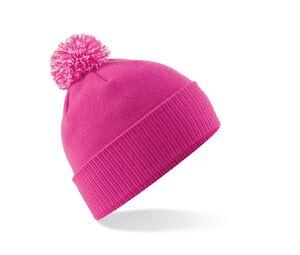 Beechfield BF450B - Children's hat with pompom Fuchsia / Off White