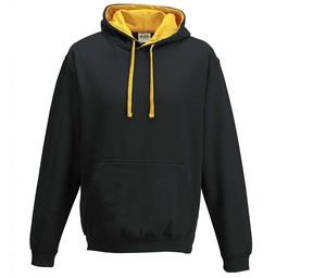 AWDIS JH003 - Contrast Hoodie Jet Black/Gold