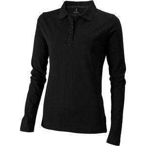 Elevate Life 38087 - Oakville long sleeve women's polo Solid Black