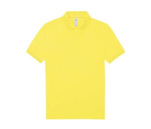 B&C BCU424 - Short-sleeved fine piqué poloshirt Solar Yellow