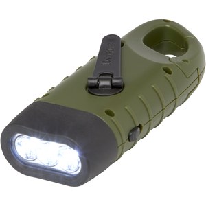 STAC 104575 - Helios recycled plastic solar dynamo flashlight with carabiner